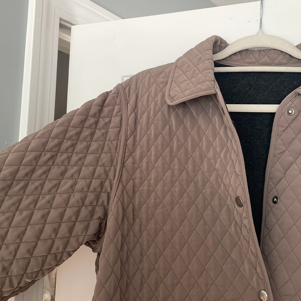 Outbrook Quilted Button Down Tan Jacket Double Si… - image 4